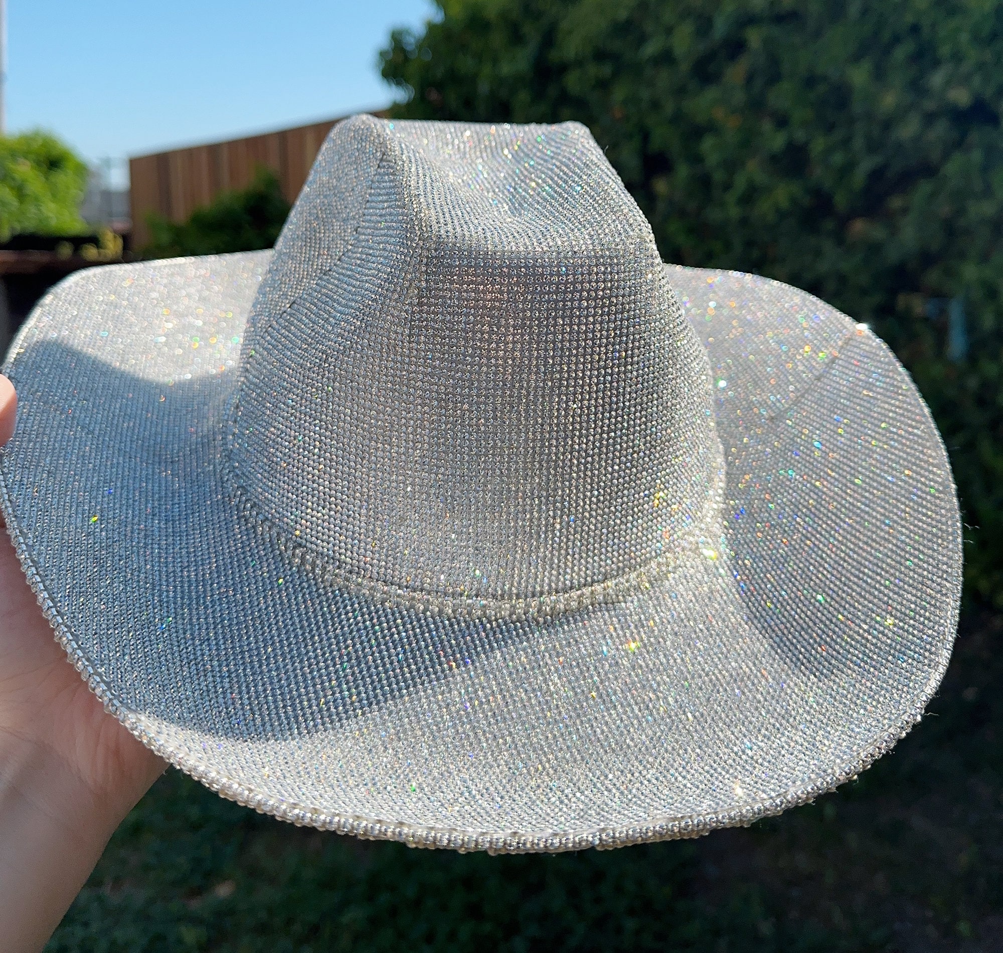 Rhinestone Cowgirl Hat, Fully Covered White Crystals  display picture 2