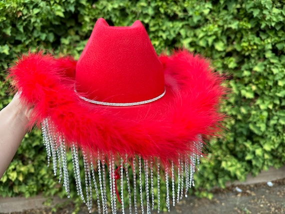 Red Rhinestone Trim Feather Mesh Dressy Hat il_1080xN.3721359262_jh96.jpg main image 2