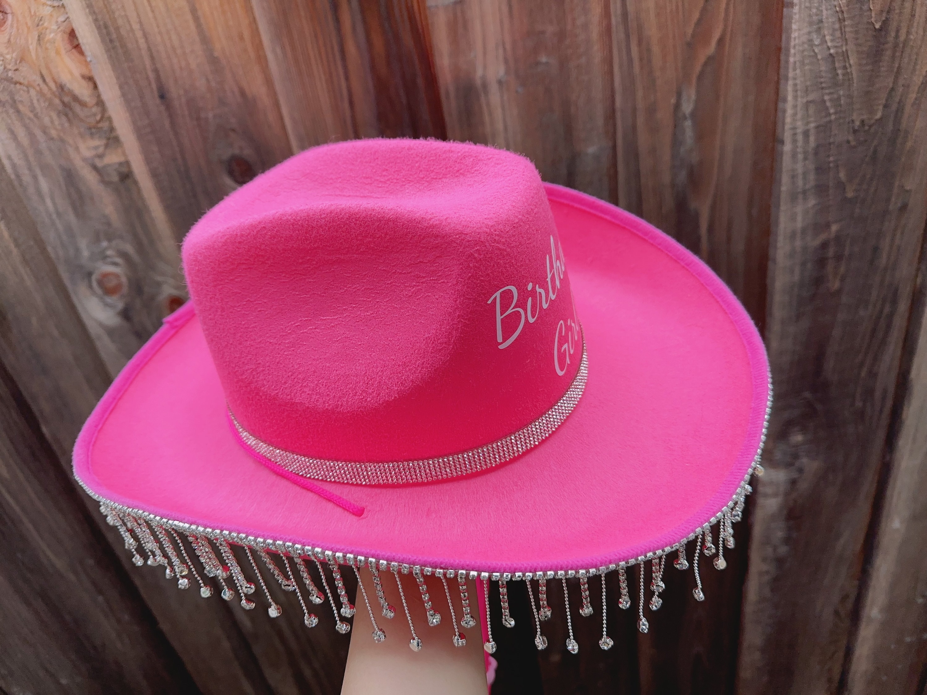Hot Pink Birthday Girl Cowboy Hat Cowgirl Hat With 