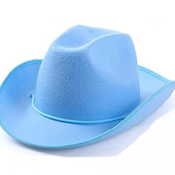 Light Blue Cowboy Hat,Cowgirl Hat,Nashville, Bachelorette Party,Birthday,Wedding, Bride Cowgirl Hat DIY