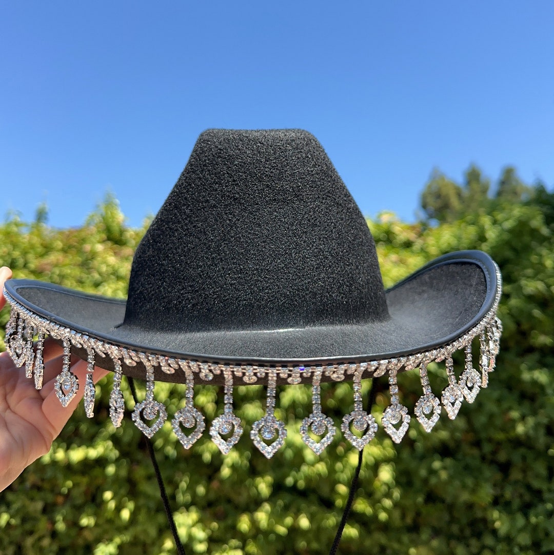 8894 Rhinestone Cowboy Hat For Women, Western Wide Brim Diamond Cowgirl Womens Rhinestone Cowboy Hat Wide Brim Diamond-Glitter  main image 3