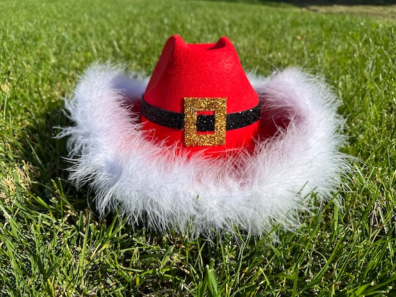 Custom Christmas Cowboy Hat, Santa Hat,red Cowboy Hat With 