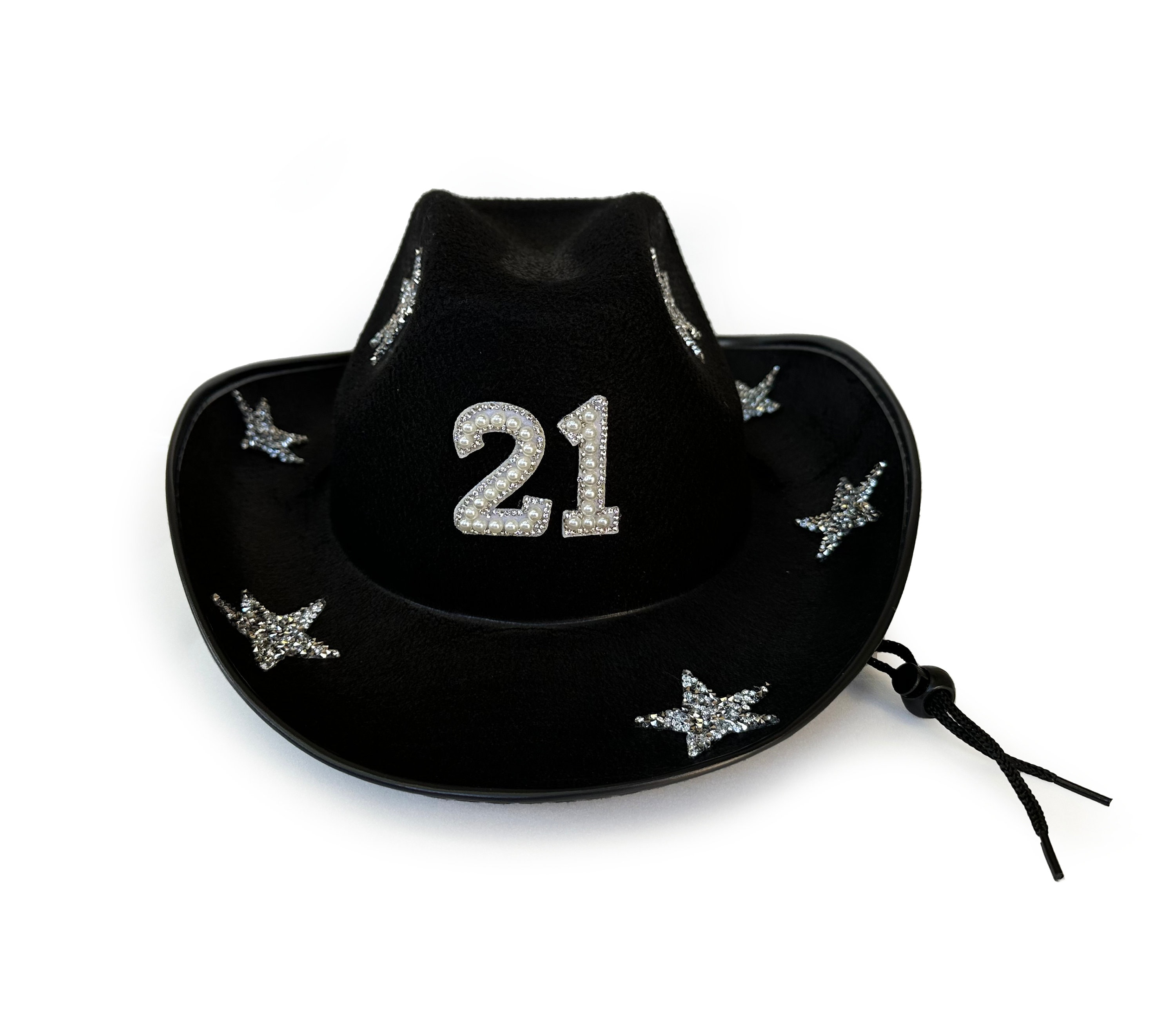 8 OTHER REASONS STAR COWBOY HAT BLACK‎ OS NWOT IN PACKAGE Dallas Cowboys Black Rhinestone Logo Cowboy Hat FOCO main image 2