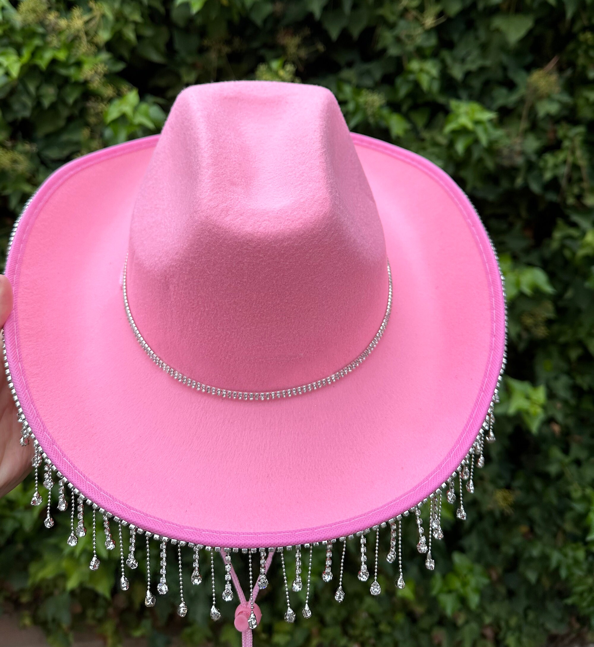 Pink Bride Hat, Bridal Shower Hat, Cowboy Wedding, Pink  display picture 2