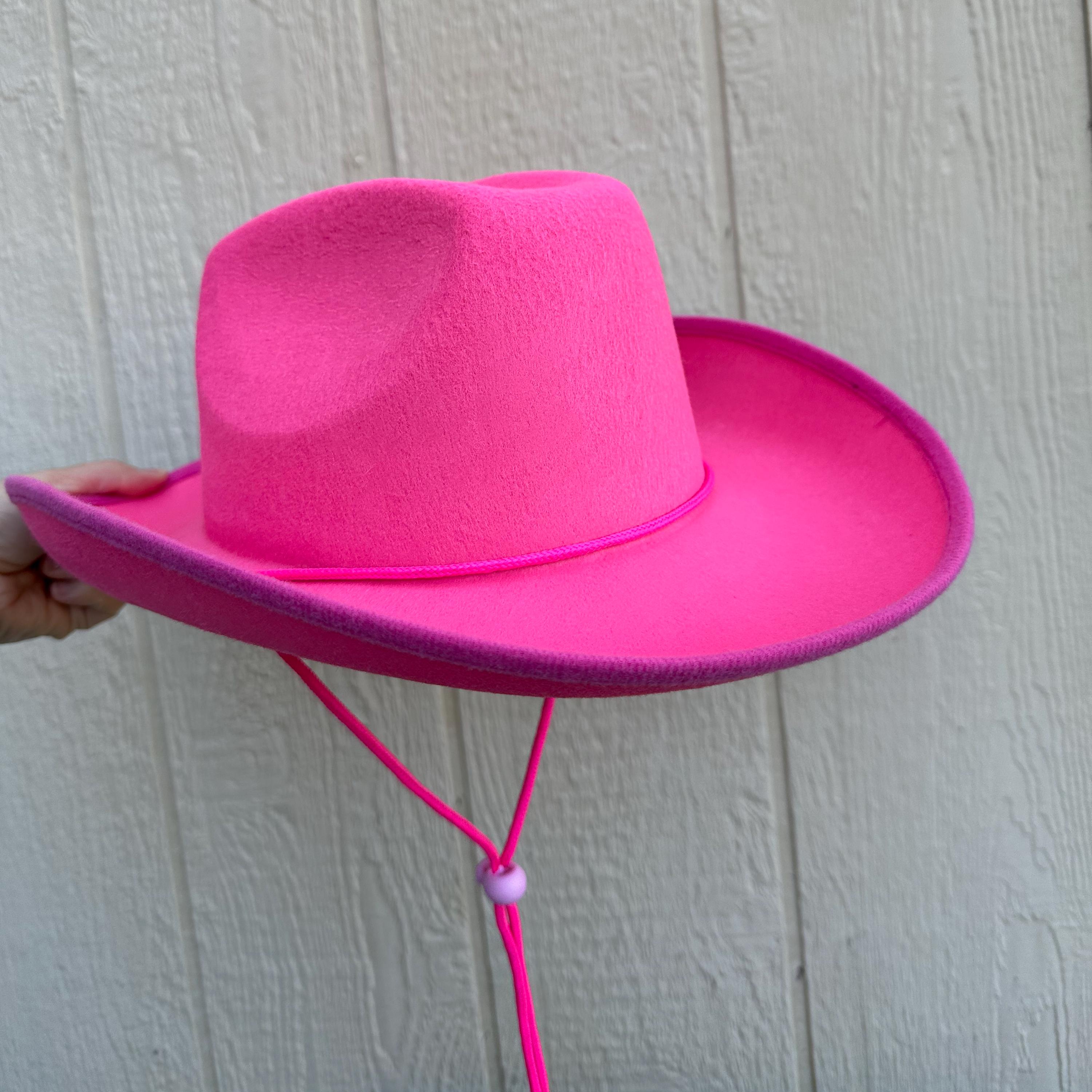 Hot Pink Felt Cowboy Hat, Western Cowgirl Costume, Party Hat 