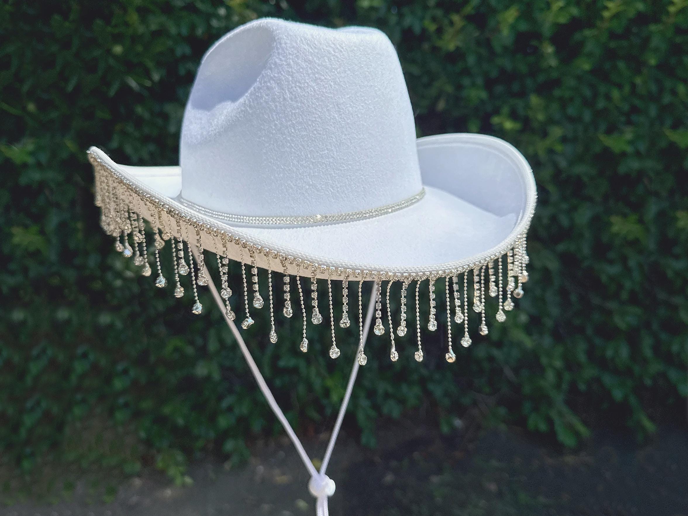 2 Pack Bling Rhinestone Cowboy Hats Wide Brim Cowboy Hat with Rhinestones Band Sparkly Rhinestone Cowboy Hat For Women & Men – Wide Brim  main image 4