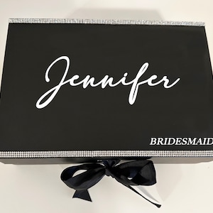 Custom Gift Box With Magnetic Closure, Personalized Gift Box, Thank You Gift Box, Wedding Gift Box,Rhinestone,Bridesmaid Gift box,Groomsman