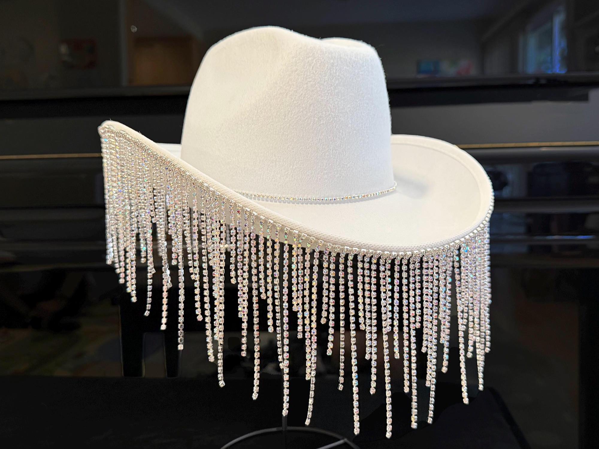 9225 6 Pack Western Cowboy Hats With Rhinestone Tassel Bands Sequin Trim Rhinestone Tassel Cowboy Hat - Etsy main image 3