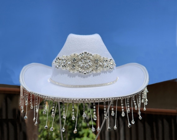 5831 Women\'s Western Rhinestone Tassel Decor Cowboy Hat Halloween Cowgirl Hat Amazon.com: Eliaukly Bedazzled Cowgirl Hat with Rhinestones  main image 4