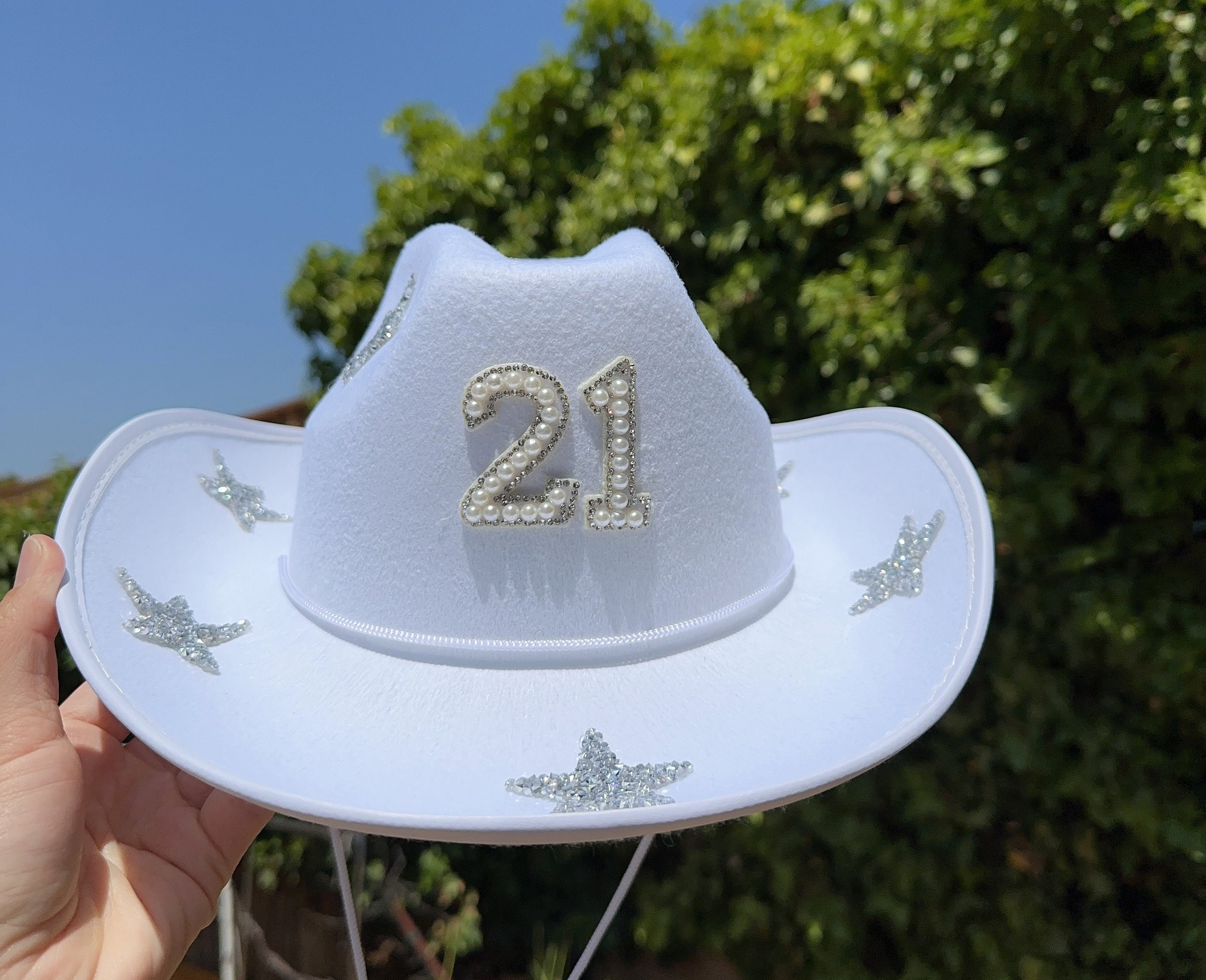 Bachelorette Amazon Plain White Cowboy Hats Rhinestone Star Cowboy Hat  ,cowgirl Hat, Rodeo Hat, Festival Hat