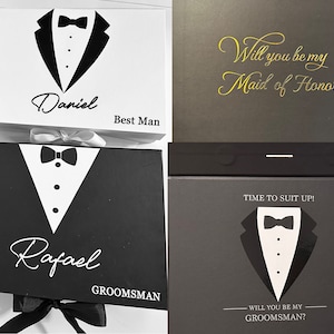Gift Box With Magnetic & Ribbon,Personalized Gift Box,Bridesmaid Gift Box,Groomsman box, Bridesmaid Proposal, keepsake box,Birthday Gift box