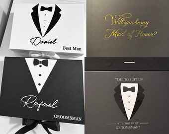 Gift Box With Magnetic & Ribbon,Personalized Gift Box,Bridesmaid Gift Box,Groomsman box, Bridesmaid Proposal, keepsake box,Birthday Gift box