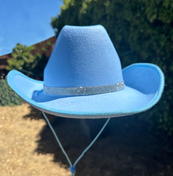 Light Blue Rhinestone Cowboy Hat, Bachelorette Party Cowgirl  display picture 3