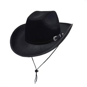 Western Cowboy Hat for Men Women with Buckle Belt Black Cowgirl Hat