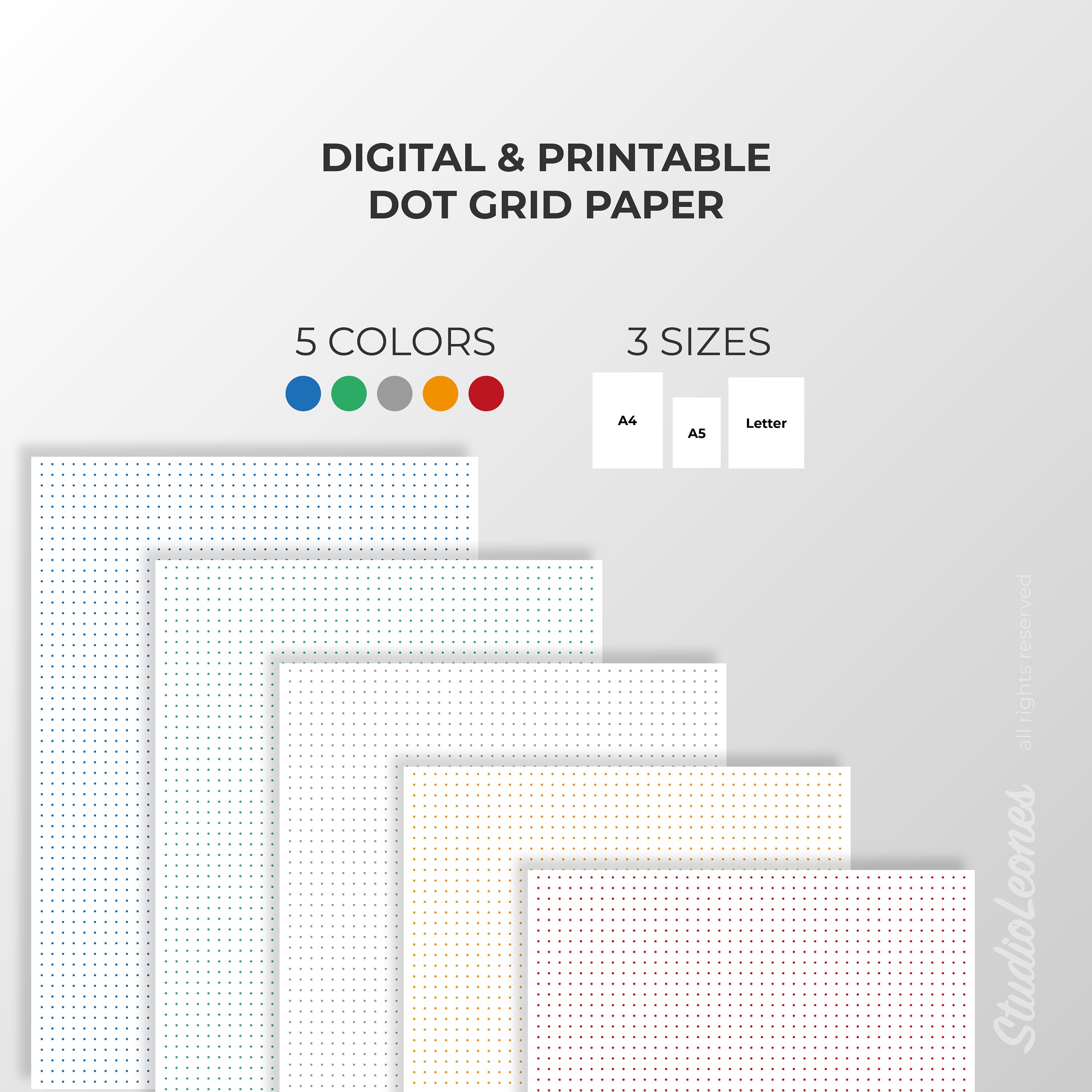 colored dot grid paper printable a4 a5 letter notebook etsy