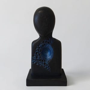 Träsilhuettkonstobjekt, ekskulptur, andlig dekor, minimalistisk organisk form, unik meningsfull gåva