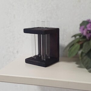 12 Pcs Gray Plastic Test Tube Vases With 2 Racks – Plant Propagation Station, Hydroponic Flower Tubes