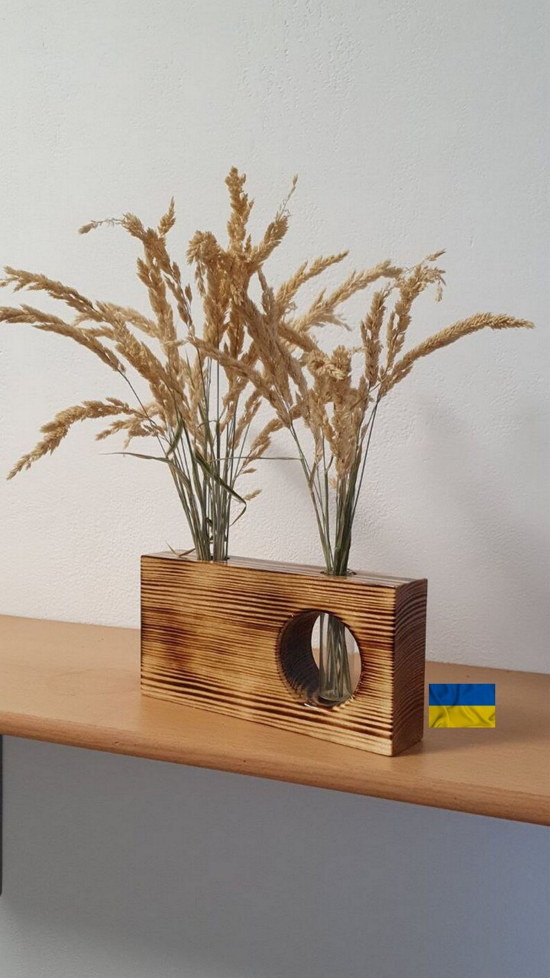 Wooden Vase Table Decor Vases for Dried Flowers Propagation Etsy