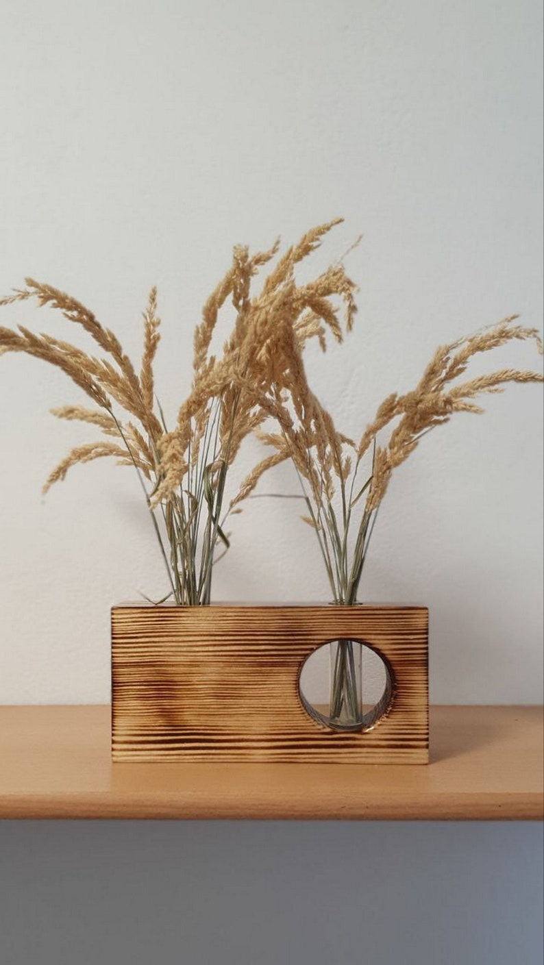 Wooden Vase Table Decor Vases for Dried Flowers Propagation Etsy