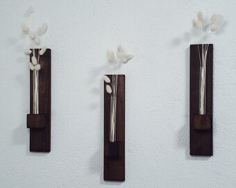 Wooden Wall Propagation Station, Indoor Plant Wall Holder, Hanging Planter