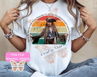 Captain Jack Sparrow PNG: Pirates of the Caribbean Sublimation (Digital Download)