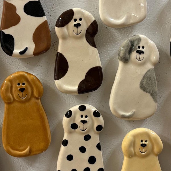 Ceramic dog magnet Labrador, retriever, pitbull, doodle, terrier, great dane, mutt. Dog refrigerator magnets are good gifts for dog moms