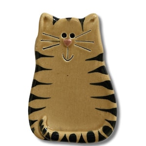 personalized tan tiger cat magnet by august ceramics