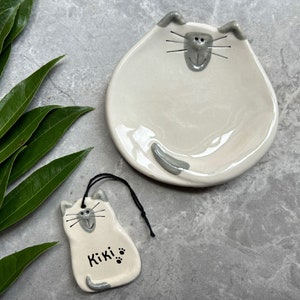 Siamese, Ragdoll, Persian cat dish, tea bag holder kitchen spoon rest or coffee spoon rest. Personalized Siamese cat ornament for the tree.