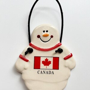 Country Flag Snowman, Canada/ China/ Denmark/ Finland, travelling gift ideas, tourist decor, travel memorabilia