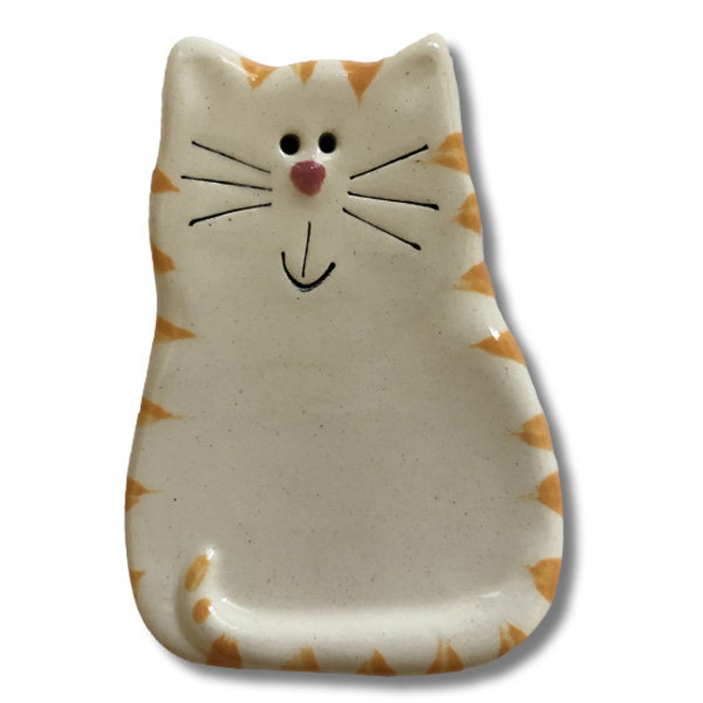 personalized white and yellow tiger cat magnet by august ceramics