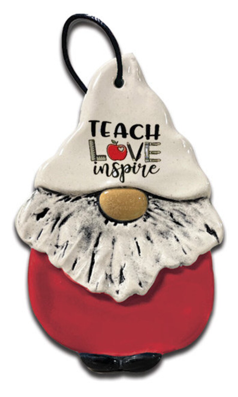 "Teach, Love, Inspire" - a handmade dish for a teacher's desk, created by www.AugustCeramicsGifts.com