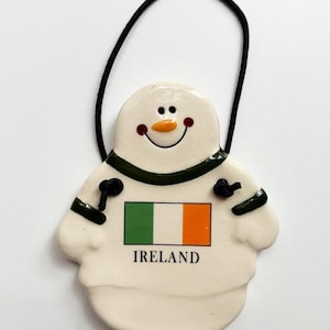 Country Flag Snowman, Ireland/ Italy/ Norway/ Poland, travelling gift ideas, tourist decor, travel memorabilia