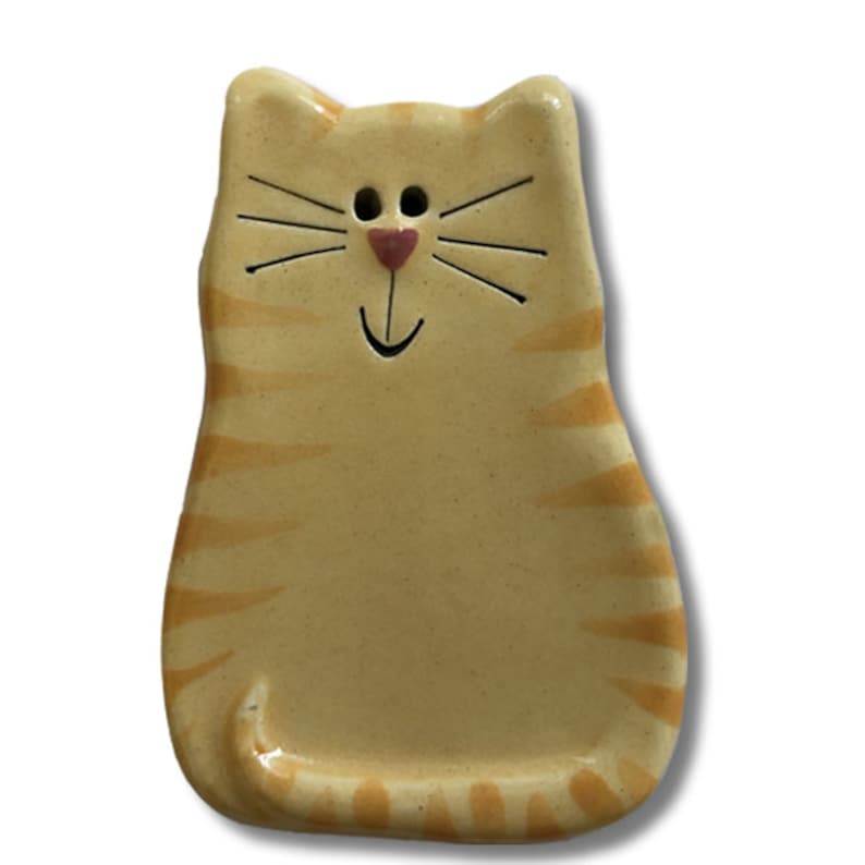 personalized yellow tabby tiger cat magnet by august ceramics