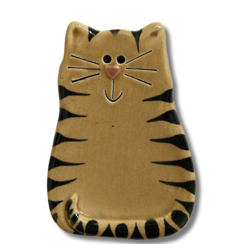 personalized tan tiger cat magnet by august ceramics