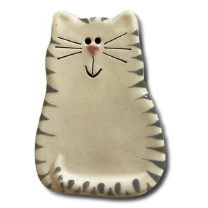 personalized white and black tiger cat magnet by august ceramics