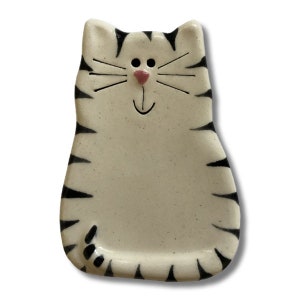 personalized white and black tiger cat magnet by august ceramics