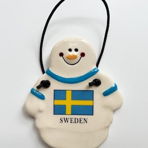 Country Flag Snowman, Portugal/ Scotland/ Spain/ Sweden, travelling gift ideas, tourist decor, travel memorabilia
