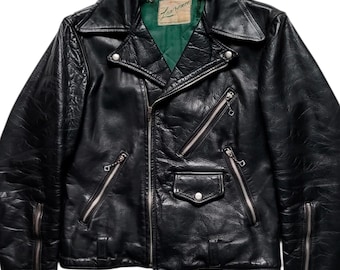 Original Ultra Rare Retro Vintage 50s A.C. Lawrence Leather Co. Perfecto Type Horsehide Leather Motorcycle Jacket Made In USA