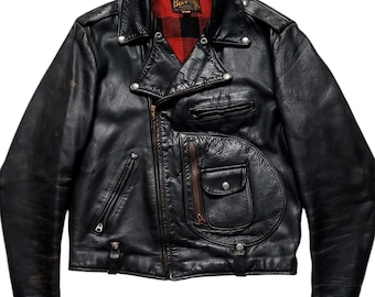 Original Rare Retro Vintage 50s Buco aka Joseph Buegeleisen Co. J-22 D-Pocket Horsehide Leather Motorcycle Jacket Made In USA