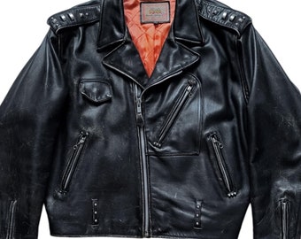 Original Rare Vintage 80s Lee Trevor Showdown In Little Tokyo Punk Cop Leather Motorcycle Jacket Made In France
