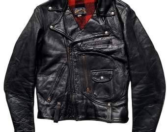 Original Rare Retro Vintage 50s Buco aka Joseph Buegeleisen Co. J-22 D-Pocket Horsehide Leather Motorcycle Jacket Made In USA