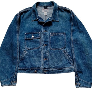 Original Rare Vintage Polo Ralph Lauren Authentic Dungarees Retro Style Denim Trucker Jacket Made In USA