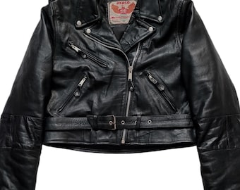 Custom Rare Vintage 90s Akaso Retro Style Cropped Motorcycle Leather Jacket  - Etsy