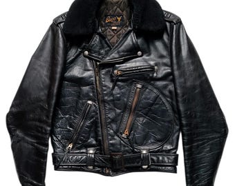 Original Rare Retro Vintage 50s Buco aka Joseph Buegeleisen Co. J-82 D-Pocket Steerhide Leather Motorcycle Jacket Made In USA