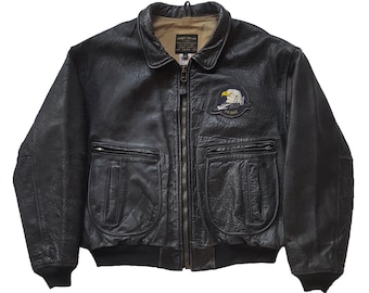た*ど様 90s vintage A-2type leatherflight j Original Rare Vintage 90s Victory Leather A-2 Type Indiana