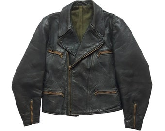 ジャケット・アウター Swedish Army type Leather Motorcycle JKT 50's] Swedish Army Dispatch Rider Leather Motorcycle Jacket