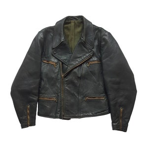 Original Rare Retro Vintage 50s German Type Goatskin Leather Motorcycle Jacket