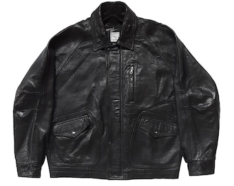 80s- 90s Cropped Michael Hoban North Beach Red Leather Jacket Size