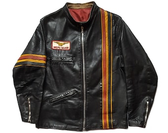 Ultra Rare Vintage 60s Moto Guzzi Easy Rider Cafe Racer Motorcycle Jacket Made In Italy