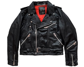 Original Rare Vintage 80s Campri Donnington Jofama Type Motorcycle Punk Leather Jacket